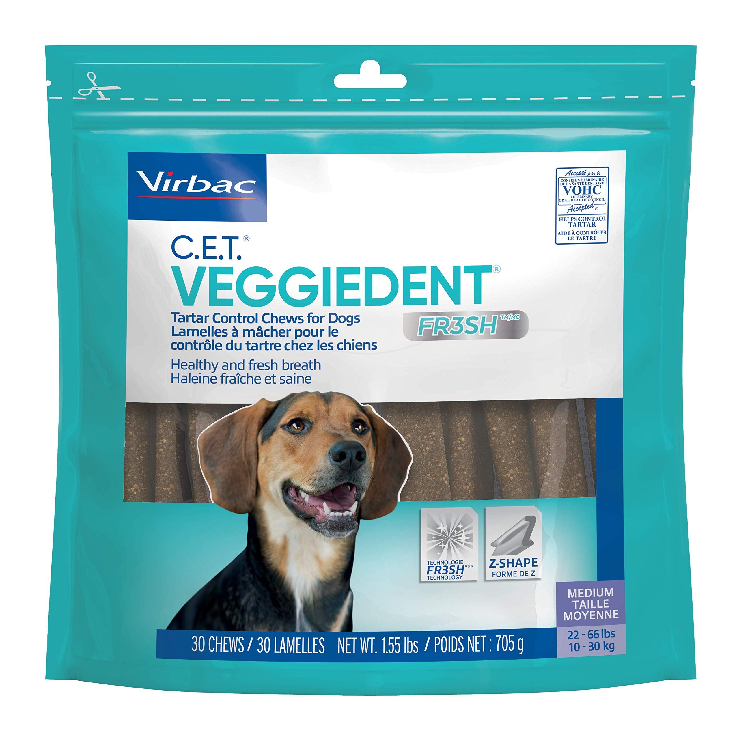 Virbac CET Veggiedent FR3SH Tartar Control Chews for Dogs