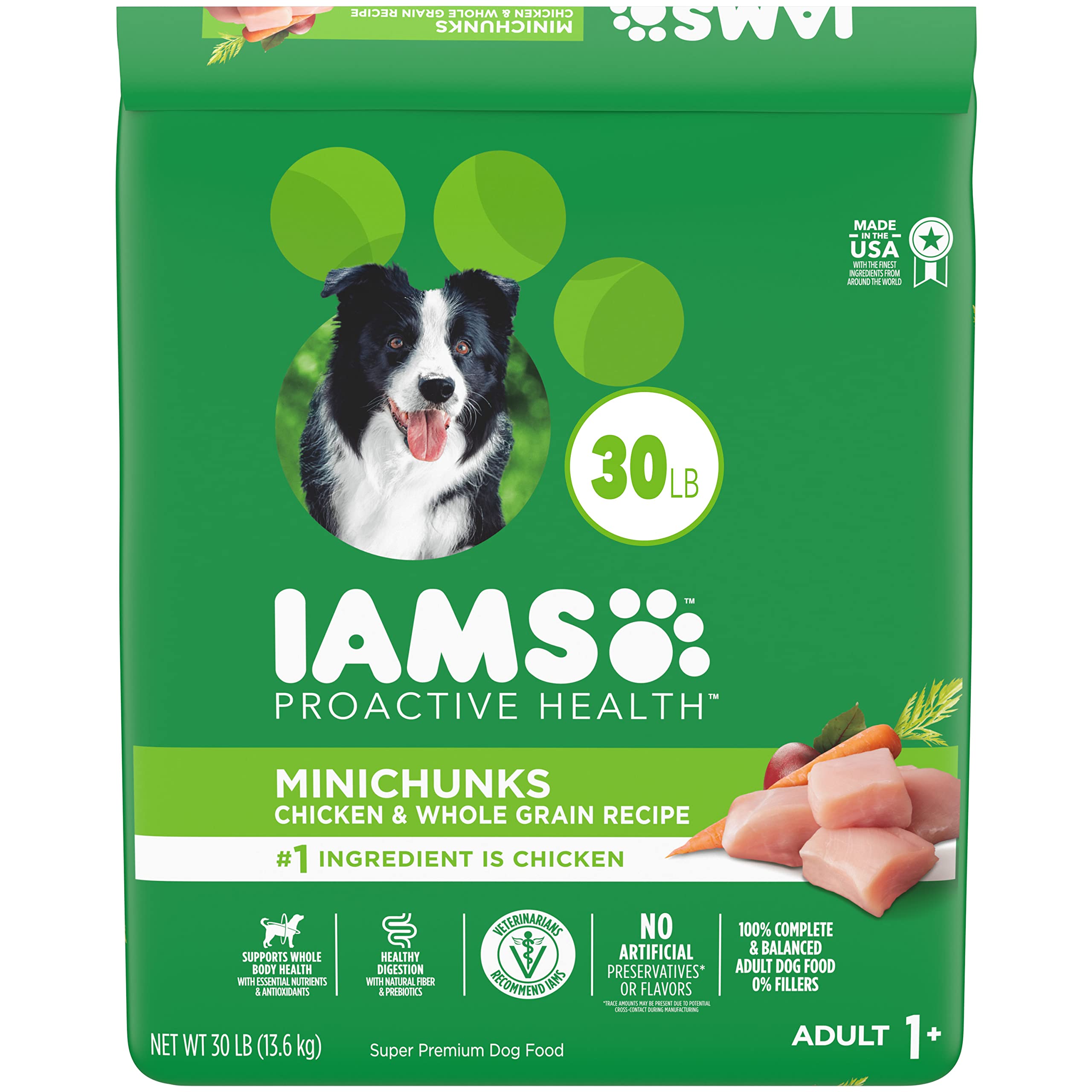 IAMS Adult Minichunks Small Kibble High Protein Dry Dog Food with Real Chicken