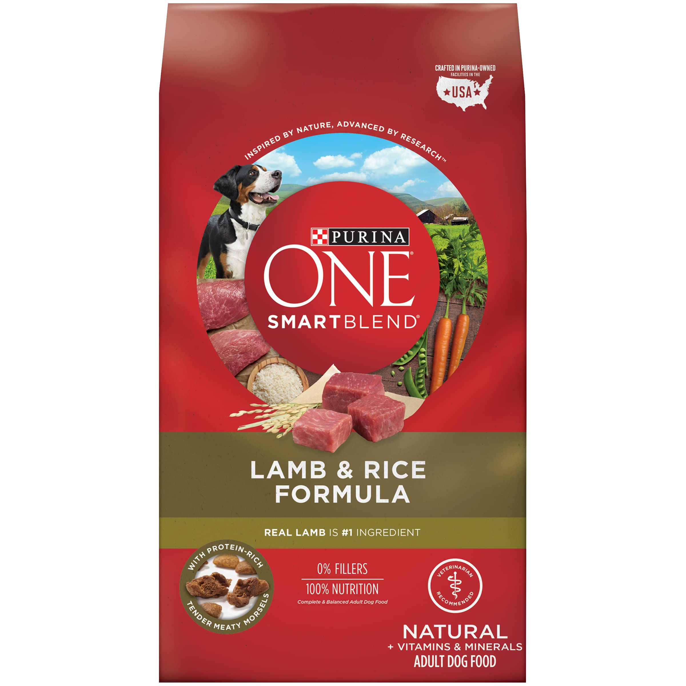 Purina ONE Dry Dog Food Lamb and Rice Formula - 31.1 lb. Bag Dry Food Lamb & Rice 31.1 Pound (Pack of 1)