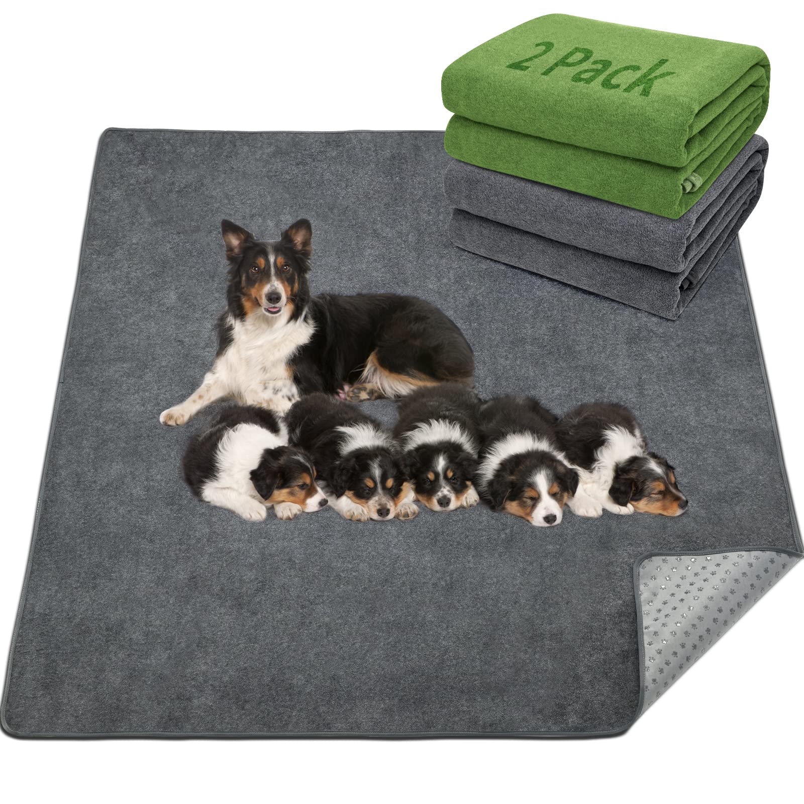 LOOBANI 2 Packs Extra Large Reusable Dog Mat for Floor