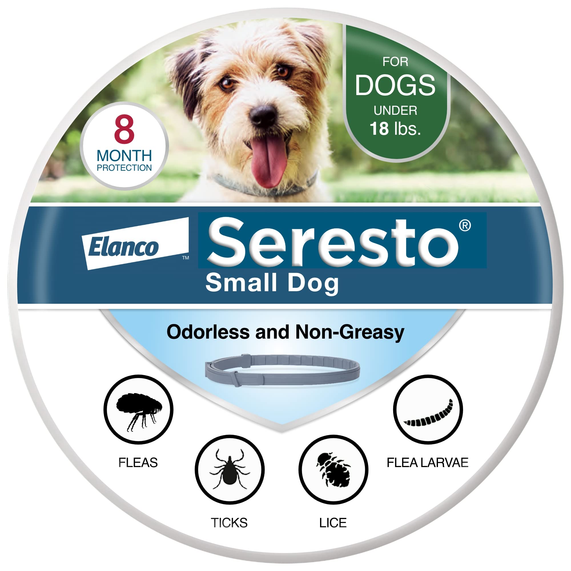 Seresto Small Dog Vet-Recommended Flea & Tick Treatment & Prevention Collar for Dogs Under 18 lbs.